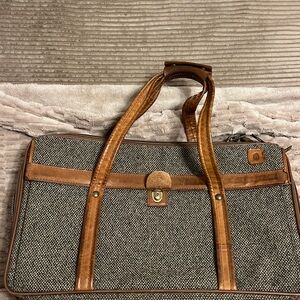 Vintage Hartmann Tweed & Leather 21" Carry on Luggage Bag